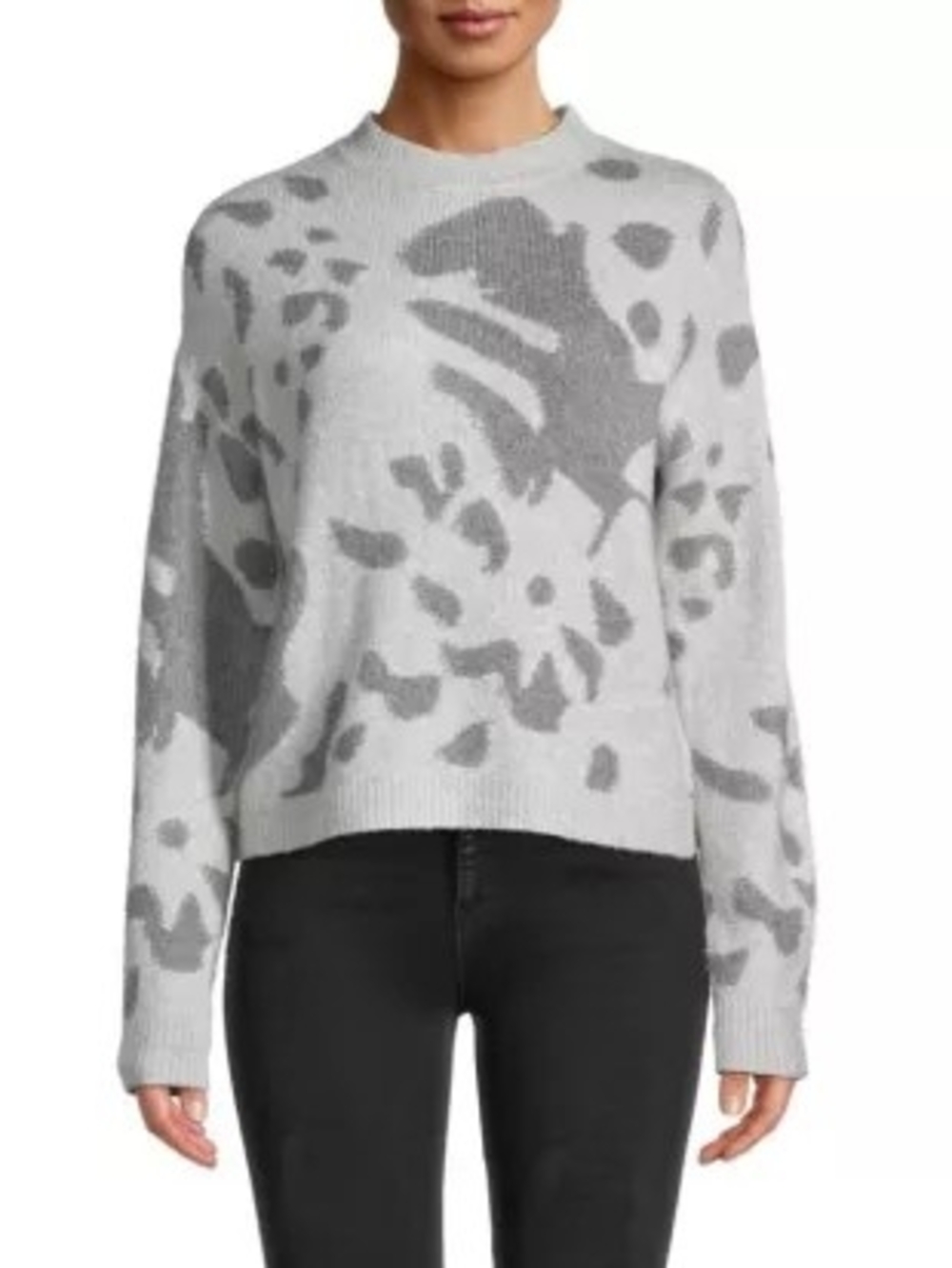 Saks Fifth Av­enue Ab­stract Pat­tern Heathered Sweater worn by Dawn Solano
